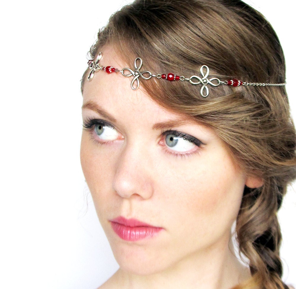 Red Celtic Knot Head Piece