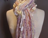 Fringie in Snuggle Bunny - All Fringe Scarf  Multitextural hand-tied fringe scarf in Pastels with Pom Poms