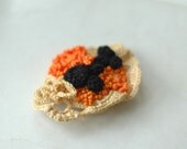 Abstract crochet brooch - fiber art - handmade shawl pin
