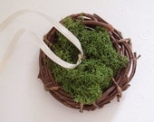 Mini Love Nest - Ring Bearer Pillow with Moss