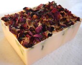 Handmade Soap Shea Butter and Rose Petals One Bar 6.5 oz BUTTERFLY FLOWER Free Shipping