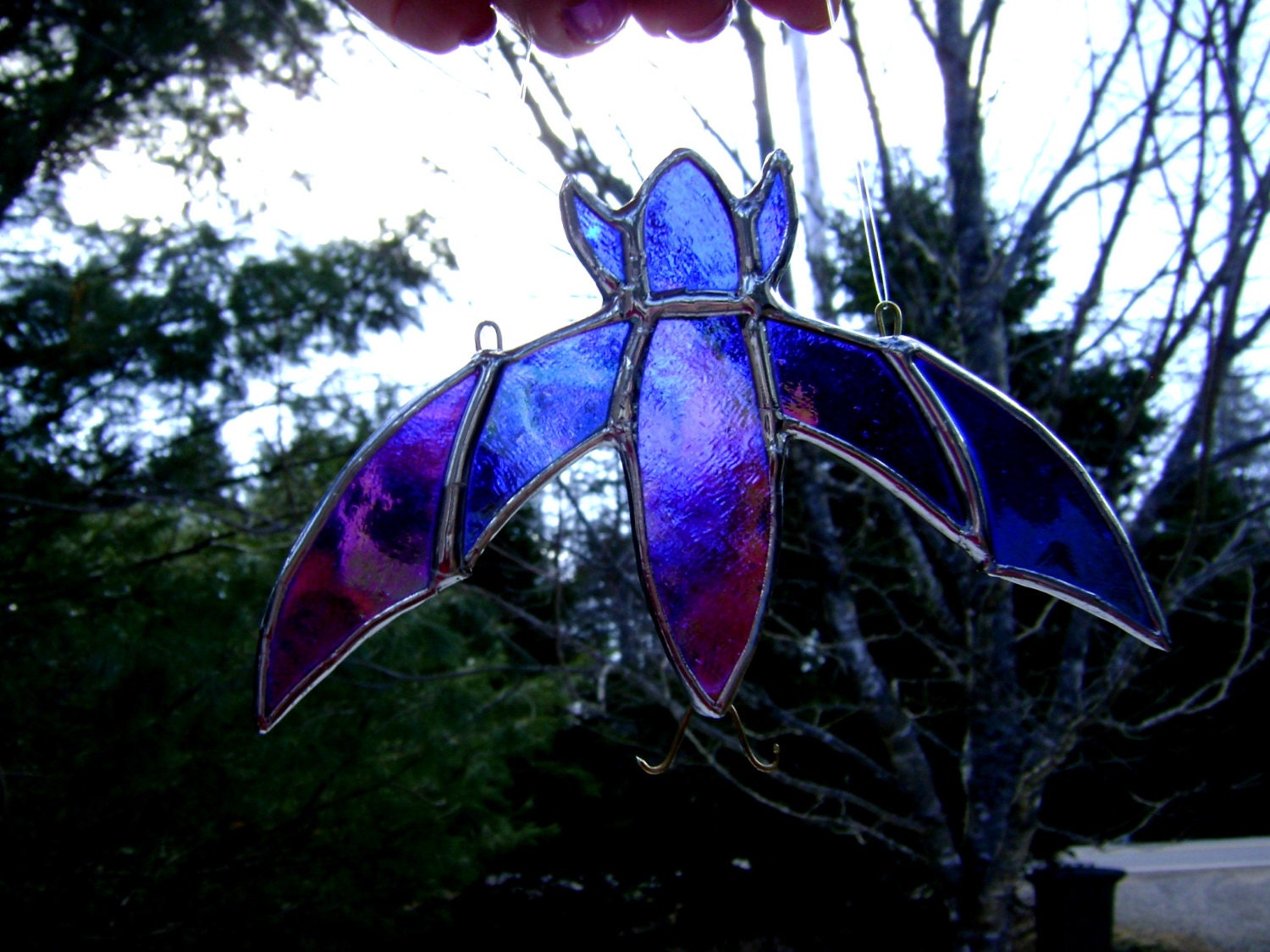 Bat Baby Suncatcher Mothers Day Fathers Day Gothic Vamp Pagan Spring Birthday Housewarming Halloween Valentine Gift OOAK