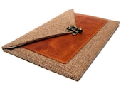 iPad Mini case with a pocket - brown herringbone tweed