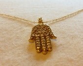 Gold Hamas pendant necklace
