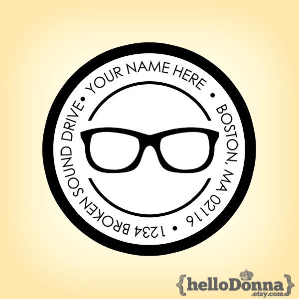 Custom ADDRESS Pre-Designed Art Wood Mounted Rubber Stamp - 1.5 x 1.5 in - Branding, Packaging, Party, Wedding - AC001