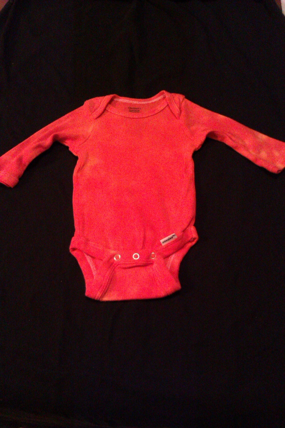Deep Orange  Tie Dyed Long Sleeve Onesie size 3-6m