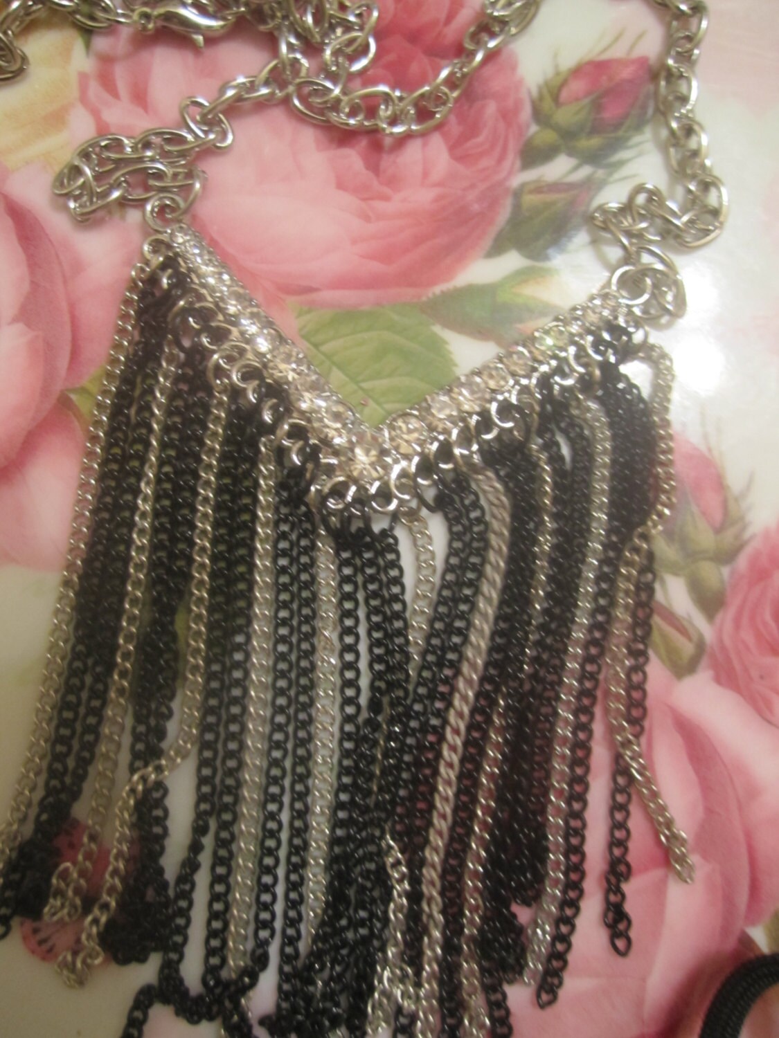 Jewel-Chain-Fringe-Bib-Necklace , Bling Bling