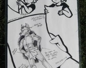 Original Comic Artwork - Cat's Figure Drawing Homework