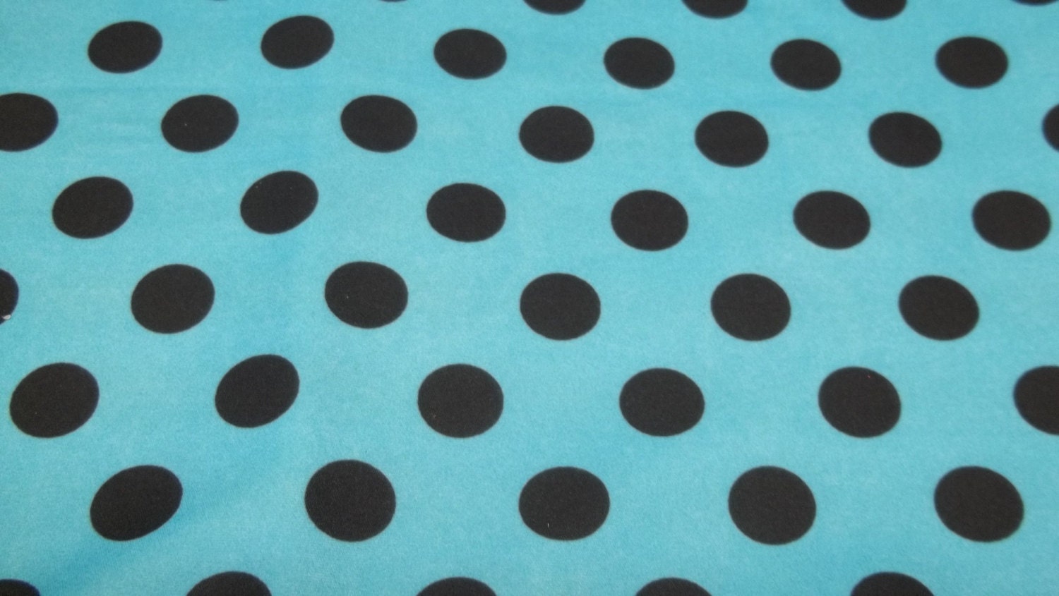 Black dots on turquoise background fabric Q1001 lycra spandex sewing crafting project costume making