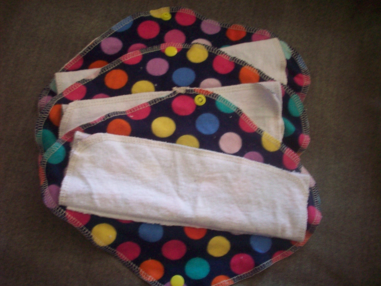 Set of 3 LadyWear Quick-Dry cloth menstrual pads - Medium/Heavy Flow