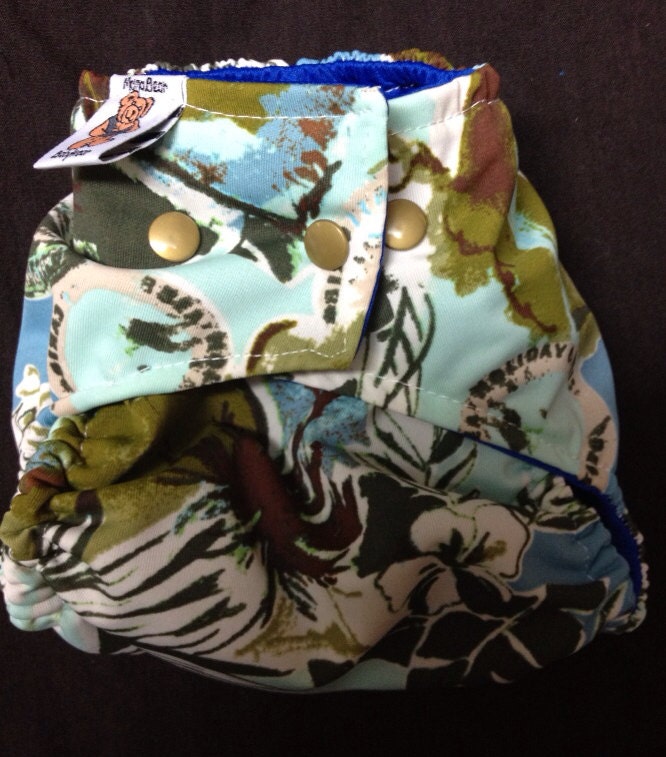 MamaBear BabyWear Swim Diaper, Diaper Cover One Size Fits All - Classic Hawaiian