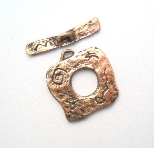 Bronze Petroglyph Lost Wax Cast Toggle Clasp