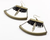 Lace earrings - Libra - Black with bronze