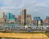Baltimore Inner Harbor Skyline Signed by Artist - THREE STYLES - 20 x 60 Panoramic Print - Photographic Print