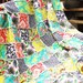 Twin Size Rag Quilt, Glamour, ALL NATURAL, fresh modern handmade bedding