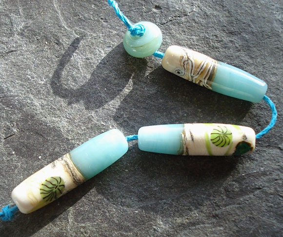 seascape lampwork tubes