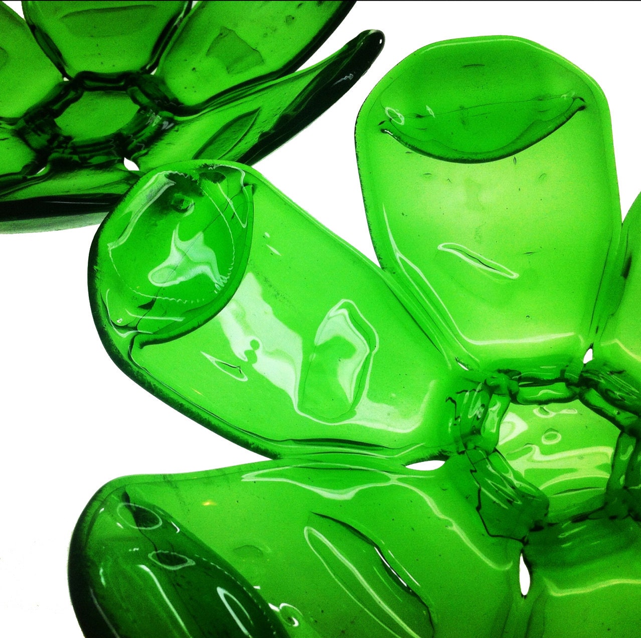 Green Flower Bottle Bowl