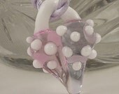 Lavender Heart - Heart Necklace - Fused Glass Heart - Lampwork Bead - Lampwork Glass Heart - Glass Heart - Heart Jewelry X5822