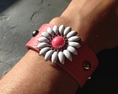 Daisy Delight Cowgirl 7" Cuff Recycled Leather Belt