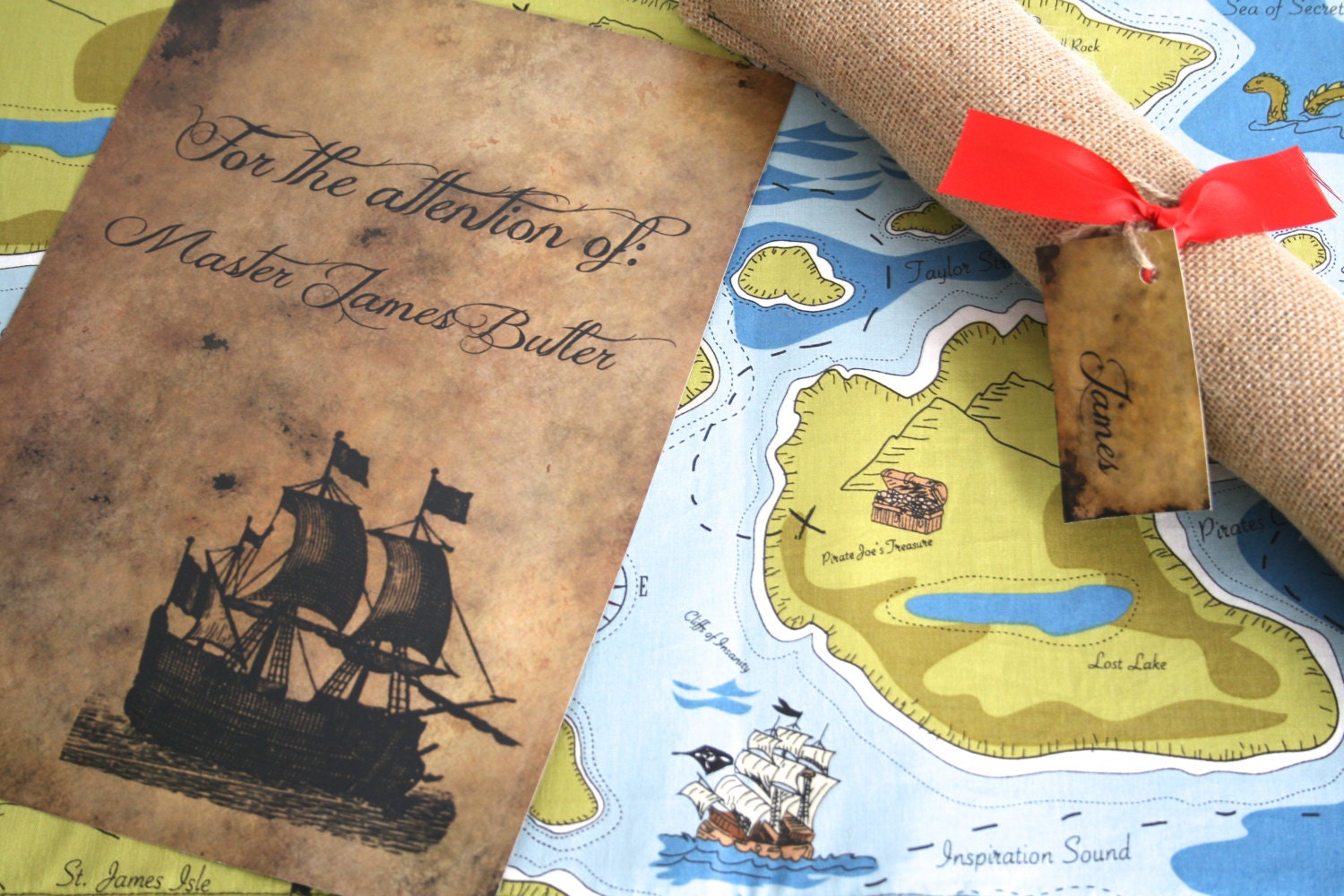 Pirate Treasure Map with Personalised Letter