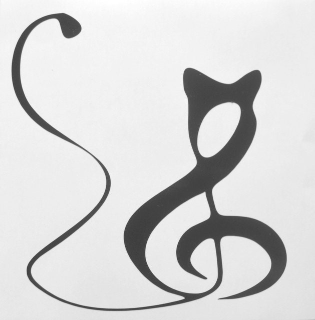 Music Cat Vinyl Sticker