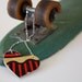 Recycled Skateboard Heart Necklace-Eco Gold and Red Love