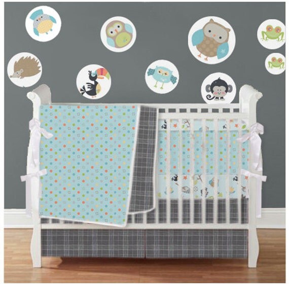 4 pc Custom Crib Set - Blanket, Bumper, Skirt and sheet - choose your fabric