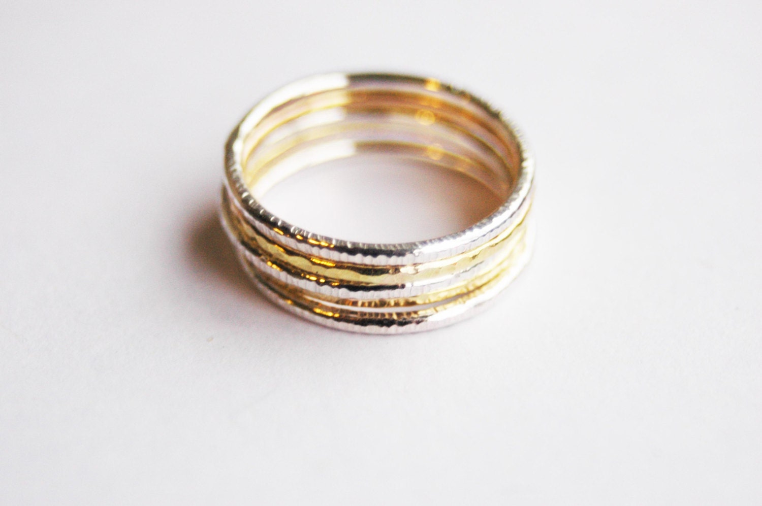 Five Stackable Ring Set - Sterling Silver and 14k gold filled