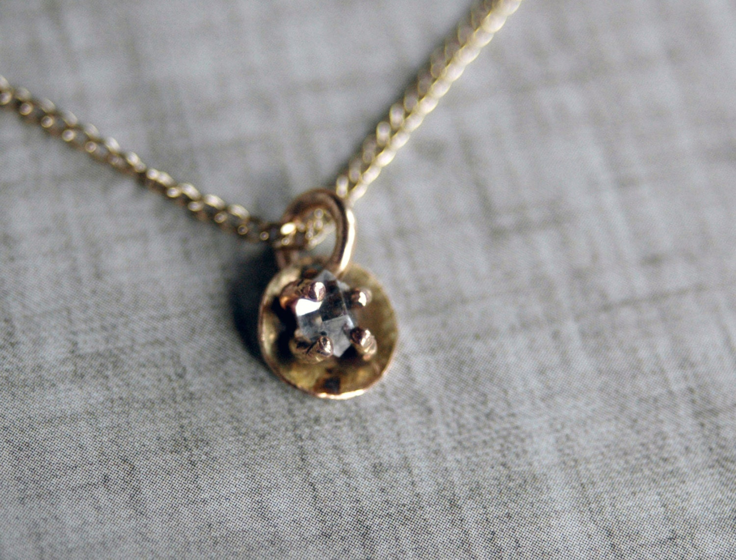 14k gold fill Herkimer Diamond Necklace