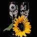 Sunflower Toasting Flutes, Fine Crystal Champagne Flutes, Summer Wedding