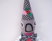 Black and White with a Dash of Red Nanny Gnome