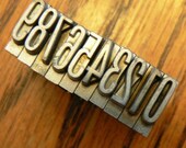 vintage letterpress ... PRINTERS TYPEFACE NUMERIC 0 to 9 Grp B 7 2  is 10 pce