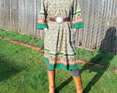Vintage 70's Tapestry Hippie Tent Dress