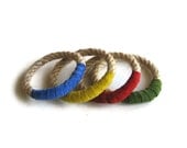 Rope stacked bracelets in bright colors set of four arm party