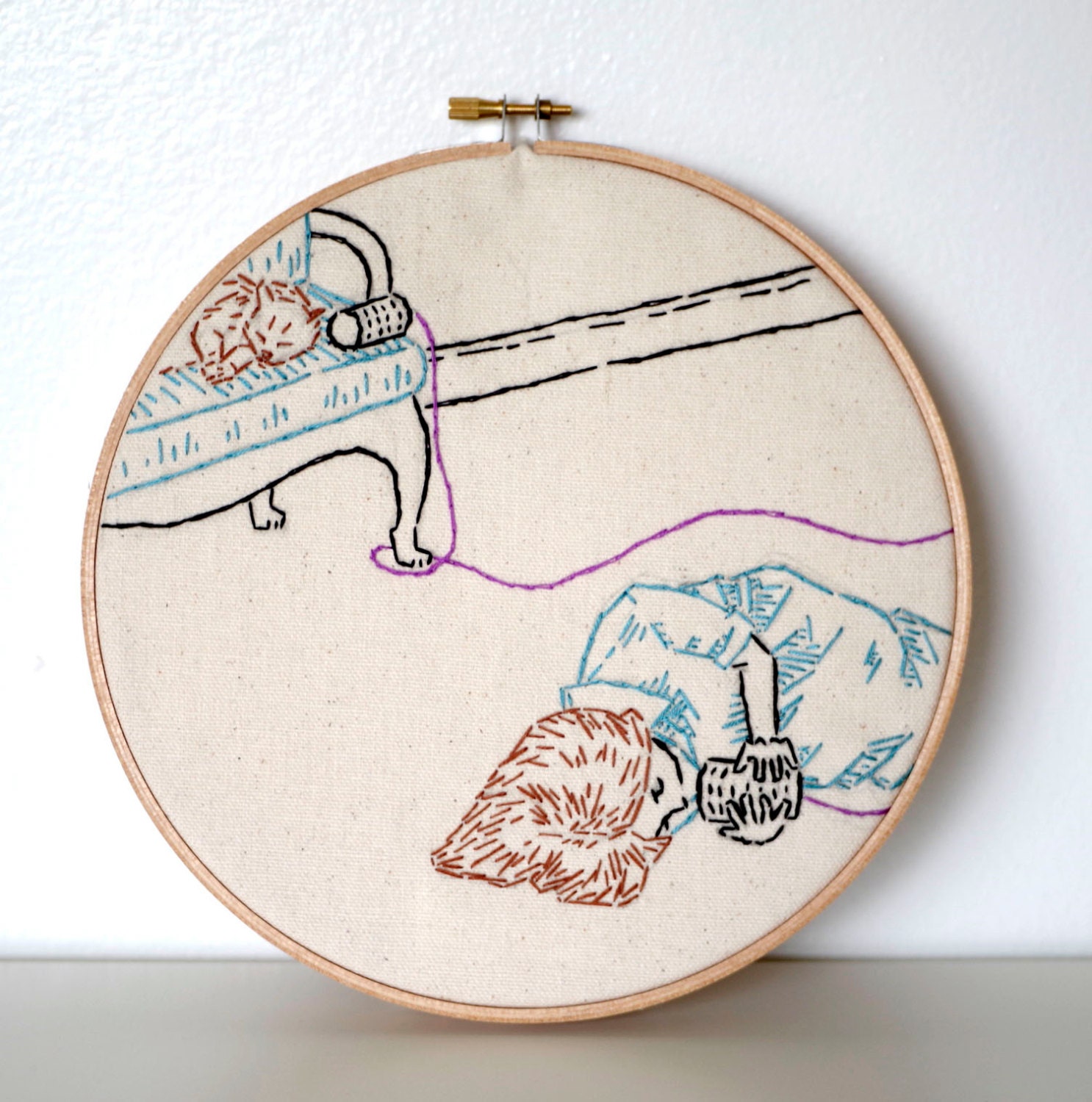Cat Chat PDF Embroidery Pattern
