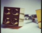 Made from Lego (r) Gold Chrome Cufflinks