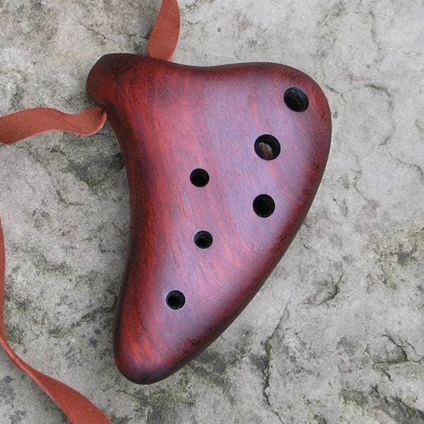 Key of Am - Sweet Potato Ocarina - Padauk & Zebrawood Hardwood - Pentatonic Modes 1 and 4
