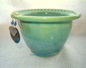 Earring Bowl and Jewelry Holder in Pale Turquoise and Yellow