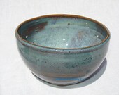 Serving Bowl in Teal Blue and Black with Purple Accents
