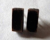 Teeny tiny black wooden earrings