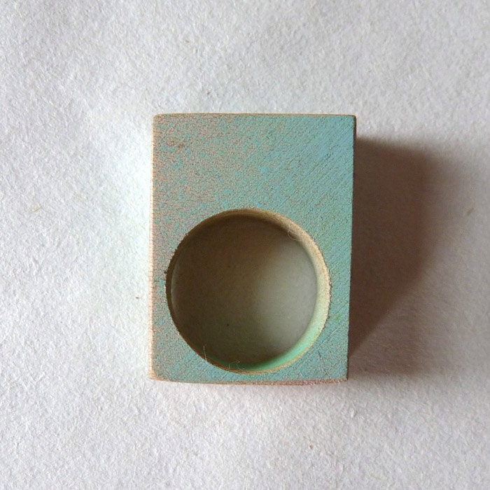 Rectangle ring in malachite - made to order