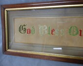 c1880 Victorian Motto Sampler, God Bless This House