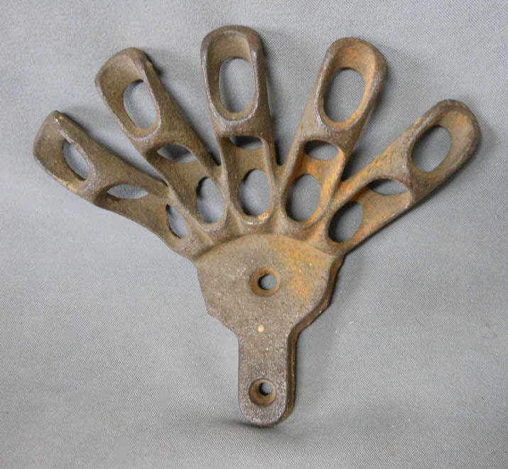 Antique Cast Iron Wall Mount Flag Holder for 5 Flags by Neatcurios