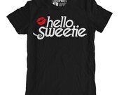 Hello Sweetie - Ladies Fitted T-shirt Black