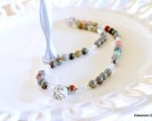 African bloodstone  faceted quartz pendant necklace.