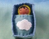 Sunbeam Baby Doll in Yellow and Blue - Waldorf inspired