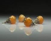 Vintage Style Bead Dangles Brown Opal Glass Set of Four BR39