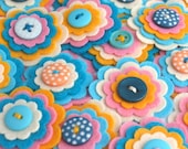 SOPHIE - Handmade Felt Flower Embellishments, Flower Applique, Felt Embellishment, Felt Bloom, Set of 3