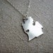 Michigan Sterling Necklace Personalize the Location of the Heart