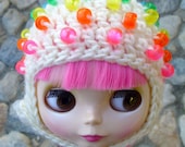 Bauble Helmet for Blythe: Frosted Rainbow